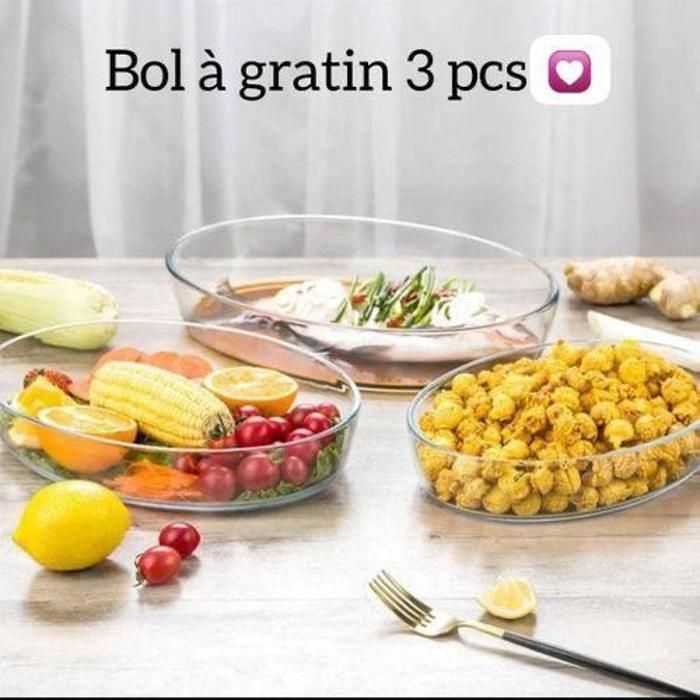 set 3 plats a four moules Pyrex ovales 3L / 2L / 1.5L