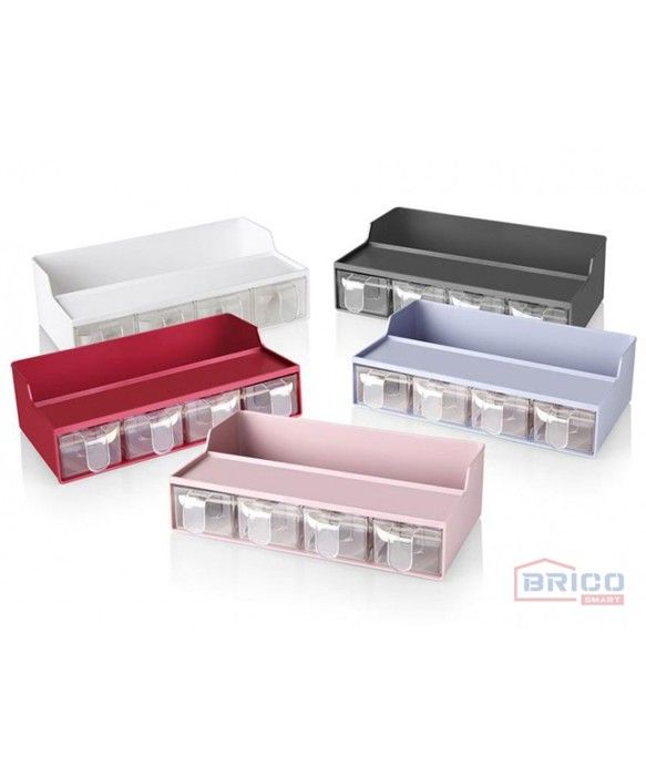 Organisateur à épices - Non spécifié - Couleur aléatoire - 4 tiroirs - Plastique - Pratique