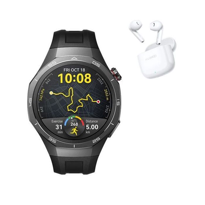 Montre Connectée Huawei WATCH GT 5 Pro Noir avec Écouteurs sans Fil Huawei FreeBuds 2 SE