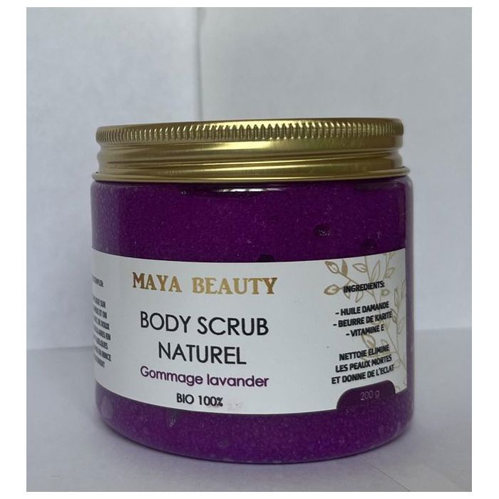Gommage corporel - Maya Beauty - Lavander Body Scrub - 200 gr - 100 % bio - Hydratant et nourrissant