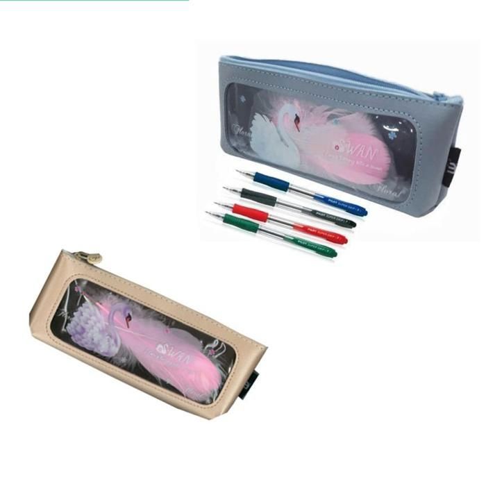 Trousse Scolaire - Non spécifié - Multifonction - Transparente - Design Mignon - Couleur Rose (Couleur aléatoire)