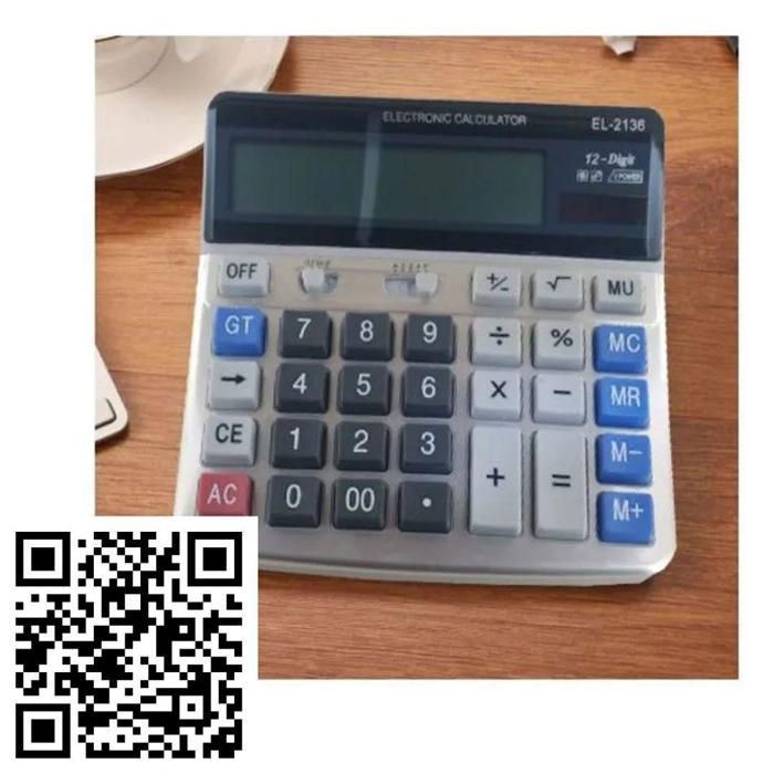 Calculatrice bancaire - Bureau - Solaire - 12 chiffres - Écran LCD (couleur aléatoire)