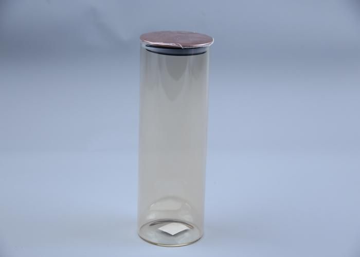 Bocal en Verre avec Couvercle en Bambou 10x27,5cm HB3302-4