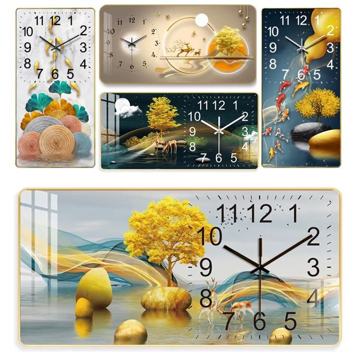 Horloge murale - Non spécifié - Rectangulaire - Silencieuse - Design moderne - Décoration intérieure(Couleur aléatoire)