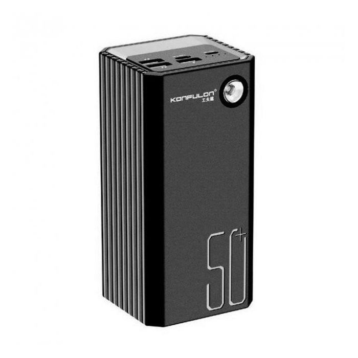 Konfulon Power Bank Grande Capacité 50000 Mah Li-Polymer Batterie Powerbank 3 Ports USB + Type-C A22