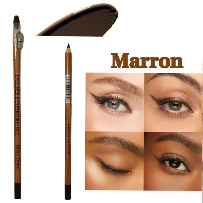 Duo Eyeliner et Crayon à sourcils - MISS DEMI - 3 XL - Waterproof - Couleur intense - Application facile