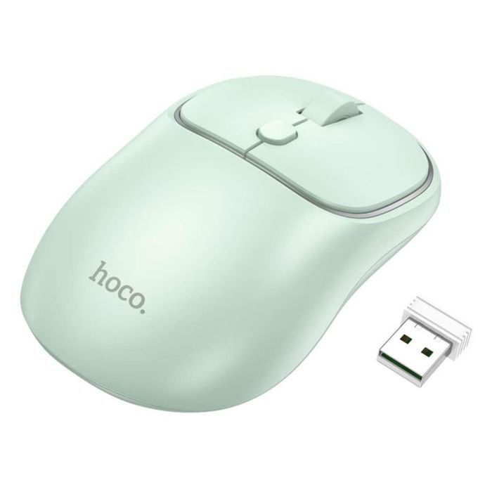 Souris sans fil - HOCO - GM25 - 2,4 GHz et Bluetooth - 1600 DPI - Ergonomique - Vert