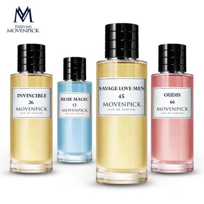 Movenpick Pack 4 de "SAVAGE LOVE MEN/OUDS/INVINCIBLE/BLUE MAGIC" - 50ml