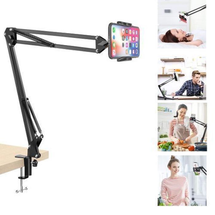 Support Flexible Professionnel Pour Tablette Telephone, Fixation , Rotation 360°
