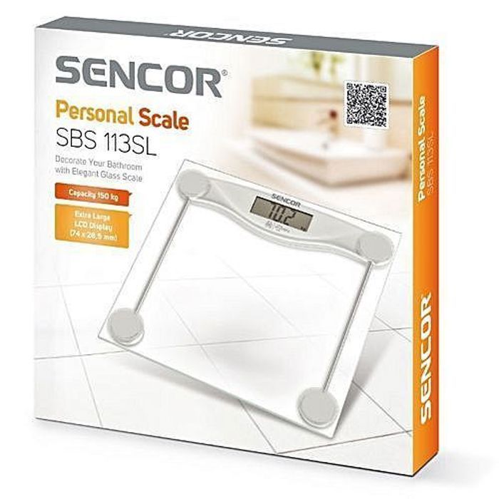 Balance - Sencor - SBS 113SL - Verre trempé - Design ultra plat - Capacité 150 kg
