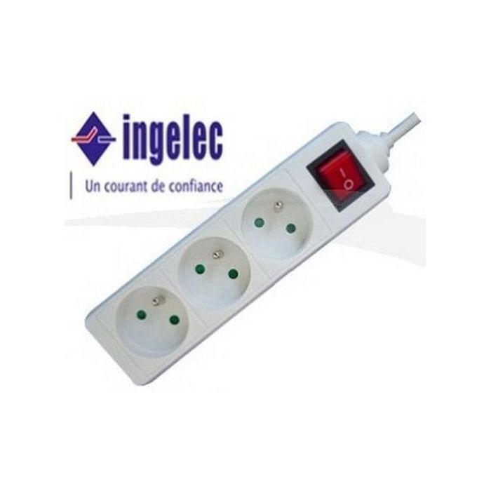 Rallonge Multi-Prises - 3 Ports 2P+Terre 1.5m - Blanc - 1713/1