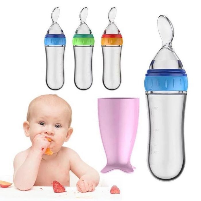 Nourrissez bébé en toute sérénité avec le Biberon Cuillère Ace en Silicone(Couleur aléatoire)