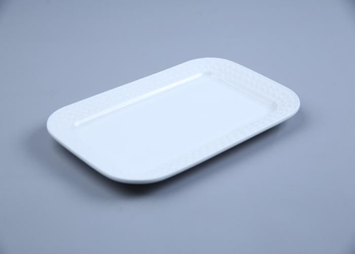 Assiette - GENERIC - Rectangulaire - Porcelaine blanche - 30x20cm - Lave-vaisselle compatible