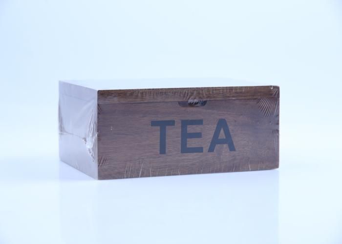 Boîte à thé - GENERIC - 18,8 cm - Bois - Impression en métal - Design élégant