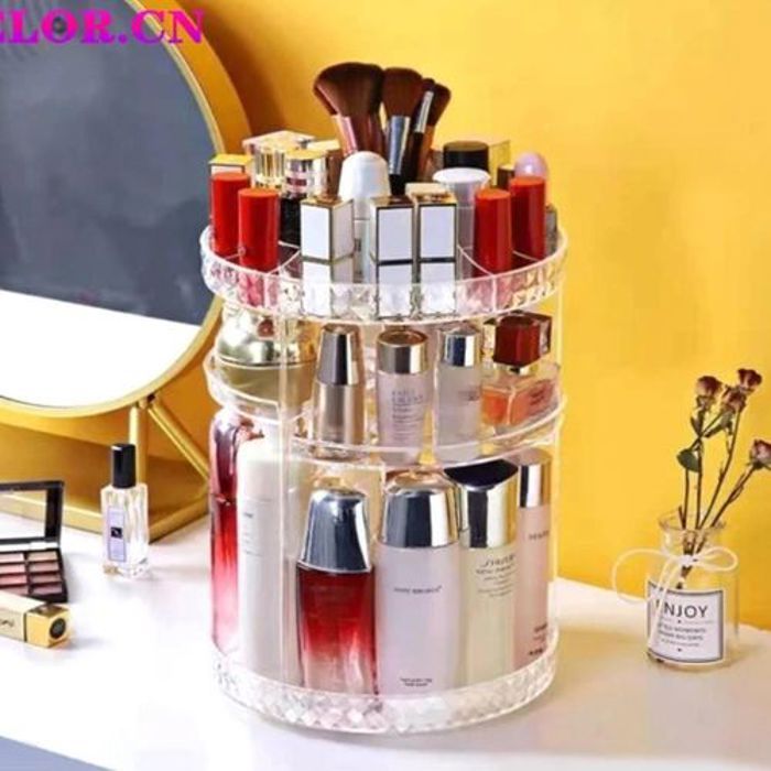 Organisateur de maquillage, rangement de maquillage, boîte de rangement cosmétique rotative 360°