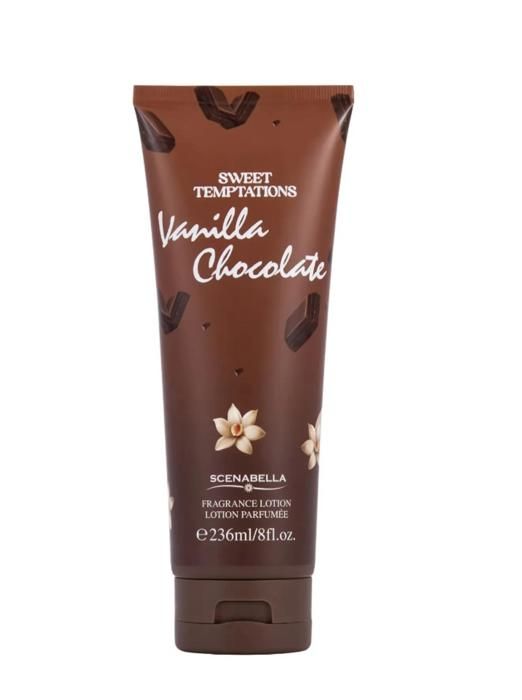 Lait de corps - SCENABELLA - Sweet Temptation - Parfum chocolat et vanille - Non gras - 200 ml