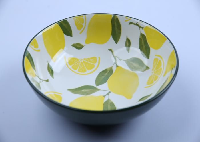 Bol - GENERIC - Citron - Porcelaine - 21cm - Compatible lave-vaisselle