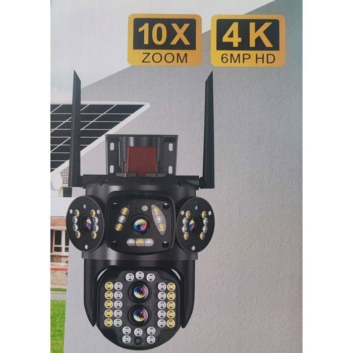 Caméra de vidéosurveillance - GENERIC - V380 Pro - 6MP HD - Solaire - Sans fil - Détection de mouvement