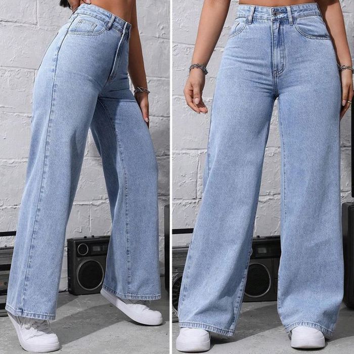 Pantalon Jean - Charlie - Bleu Clair - Taille haute - Femme - Adulte