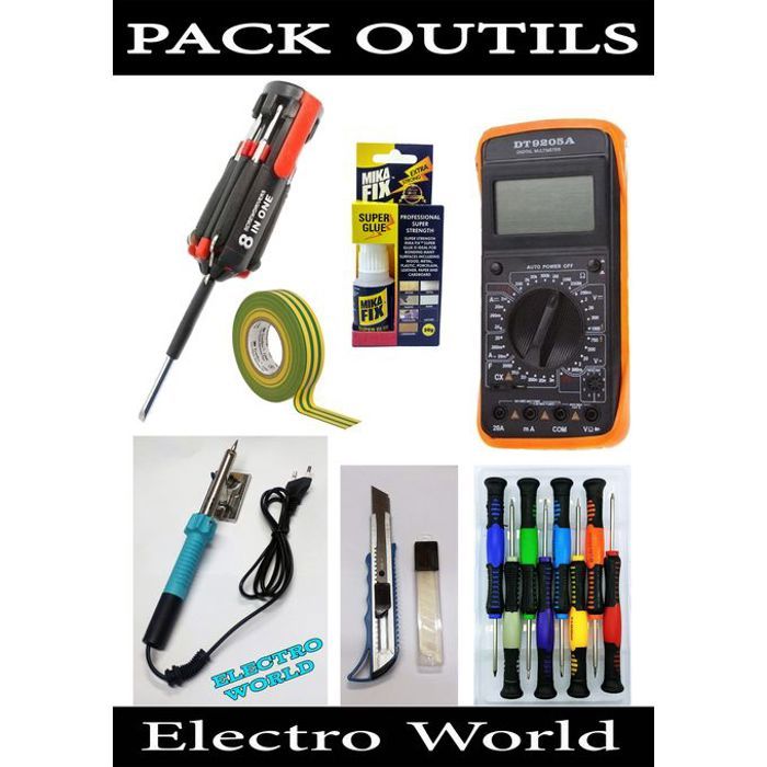 Pack outils Un kit pratique et polyvalent pour tous vos travaux de réparation et d’entretien