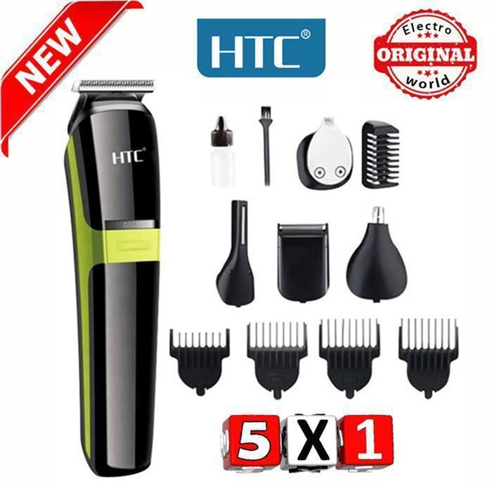 Rasoir Électrique - HTC - AT1326 - 5 en 1 - Rechargeable USB - Autonomie 90 min