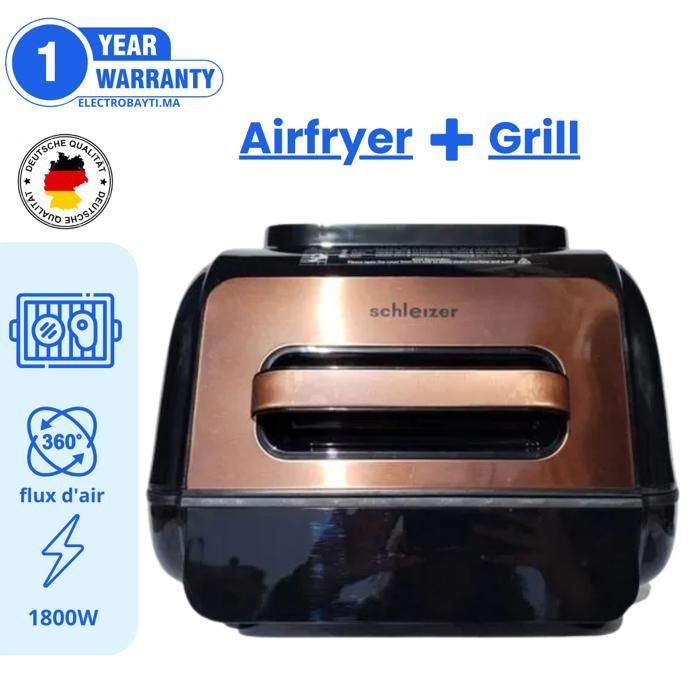 STEAM & GRILL AIRFRYER - Air fryer tactile - multiples fonctions - 1800W - Gold
