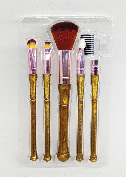 Pinceaux de maquillage - GENERIC - 5 pièces - Marron - Fibres synthétiques - Polyvalent