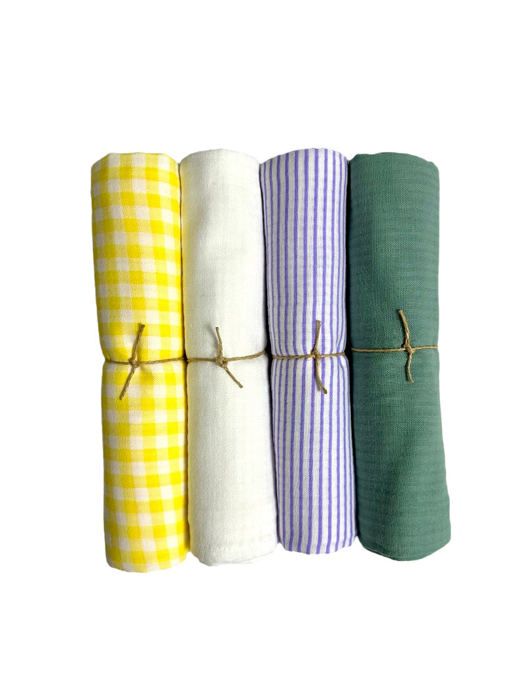Lot de 4 Maxi langes  100cm x 100cm , combinaison 2