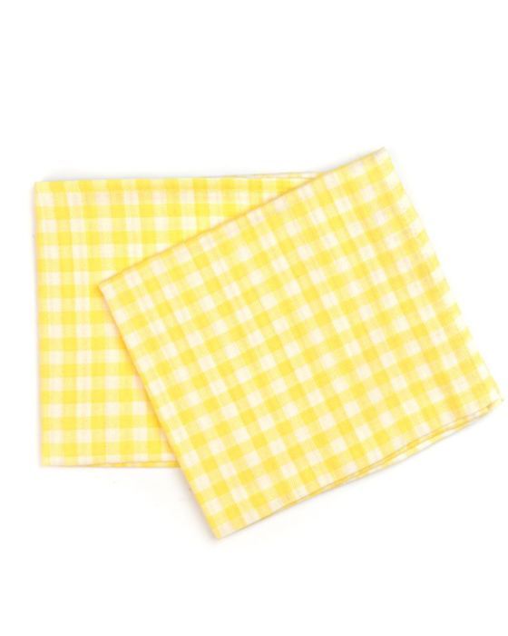 Lot 2 Bavoirs d'épaule Lange Carreaux Jaune