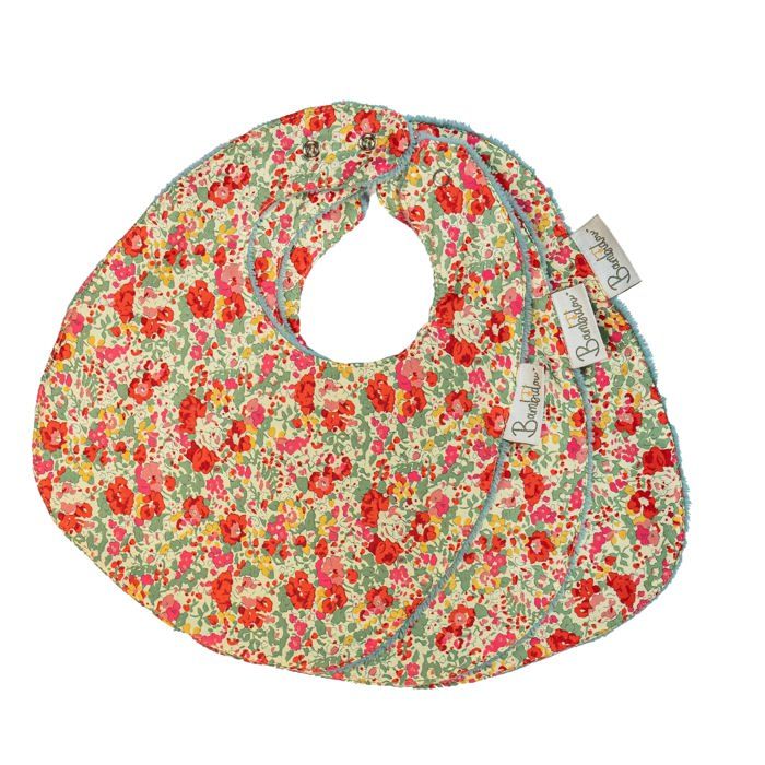 Pack de 3 Bavoirs Classiques Liberty Rouge Anjou