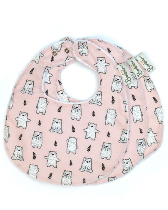 Pack 3 Bavoirs Classique Ourson Rose