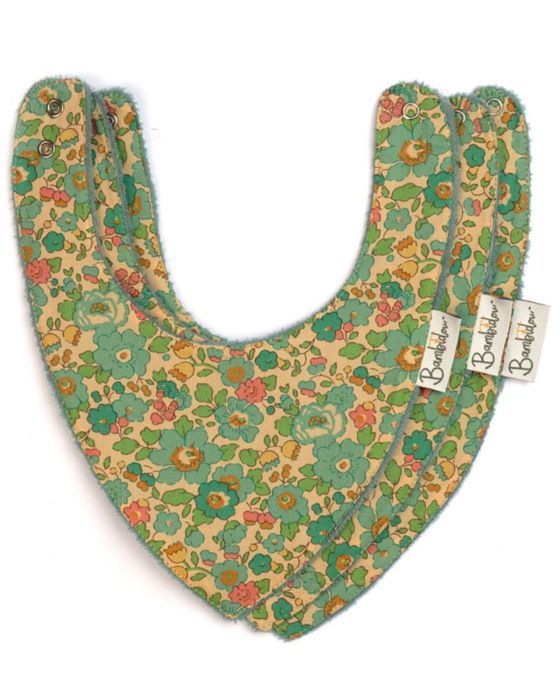 Pack 3 Bavoirs  Bandana Vert Betsy Liberty