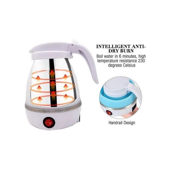 Bouilloire Électrique Pliable - Silicone - 600W - 500ml - Portable - Chauffage Rapide