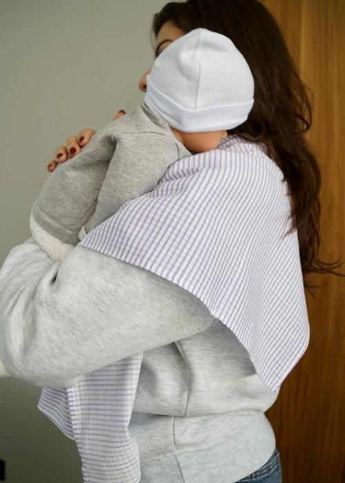 Maxi lange 100cm x 100cm Carreaux Violet