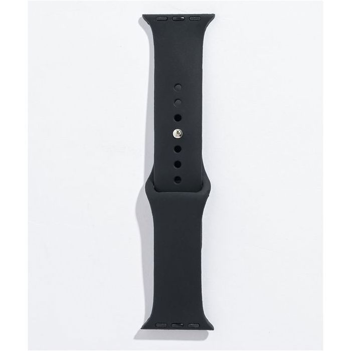 Bracelet en Silicone pour Apple Watch Noir Series 7 45mm,6,SE,5,4 44mm,3,2,1 42mm M/L