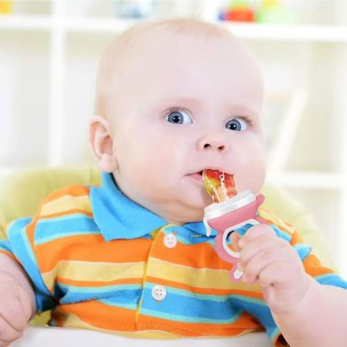 Tétine en silicone pour bébé en forme de lapin, Grignoteuse Bébé, Sucette pour Fruits, Pièce de Rechange et Porte-Tétine