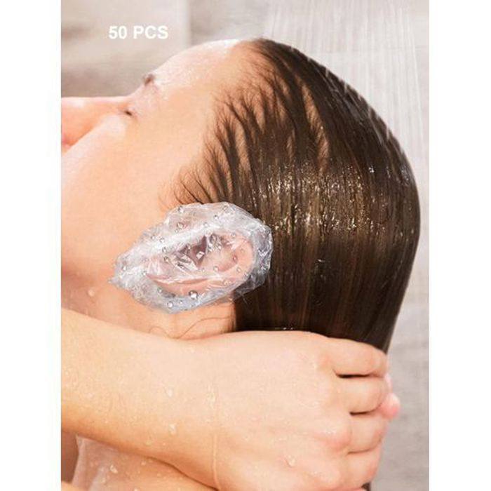 50 pièces Couverture D'oreille Transparent Jetable, Couverture Oreille Moderne En Plastique Waterproof Pour Salle De Bain