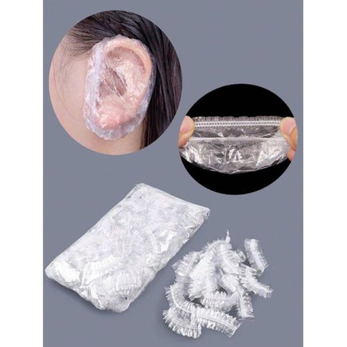 20 Pièces/set Couverture De Protection D'oreille Jetable Transparente Pour La Coloration Des Cheveux
