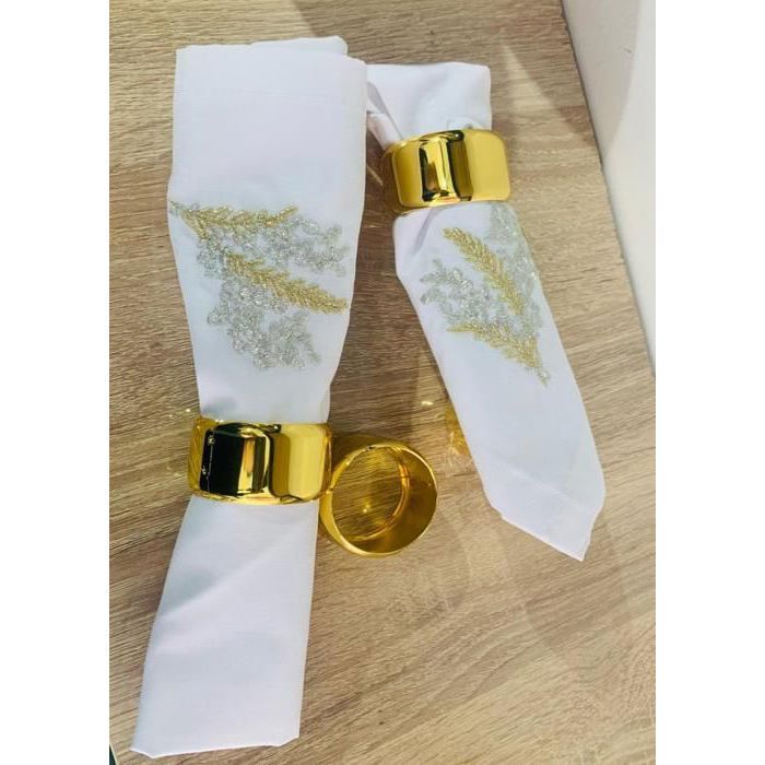 Ronds de serviette - Inoxydable - Doré - Lot de 6 - Décoration de table - Mariage, fête, dîner