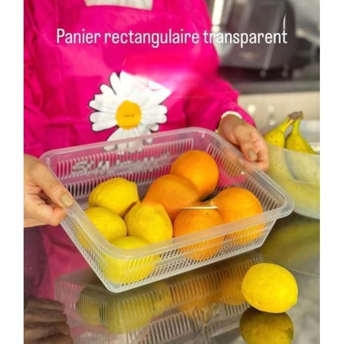 Paniers rectangulaires - Non spécifié - 30cm/25cm - Plastique alimentaire - Multiusage - Transparent