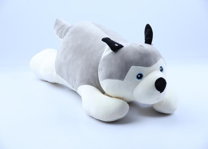 Peluche - GENERIC - Husky Allongé - 75cm - Gris - Pour enfants à partir de 5 ans