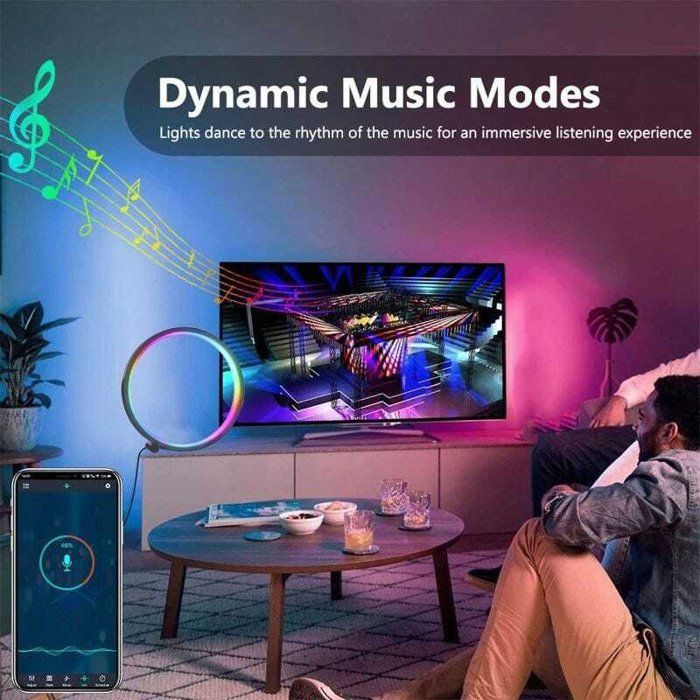 Anneau lumineux LED - Multicolore - Télécommande - 3 modes - Alimentation USB - Design contemporain