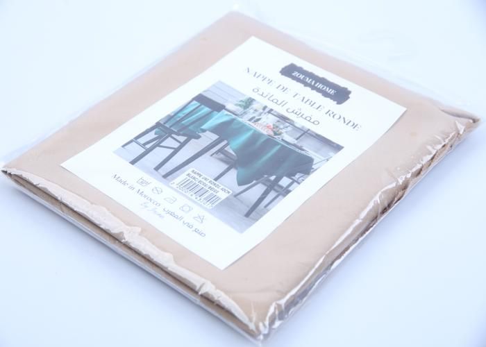 Nappe ronde - 1,40 m - Uni - Beige - Blanc, écru