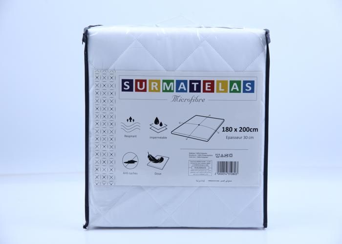 Surmatelas - GENERIC - SS61101 - Microfibre imperméable - 180x200+30 cm - Lavable