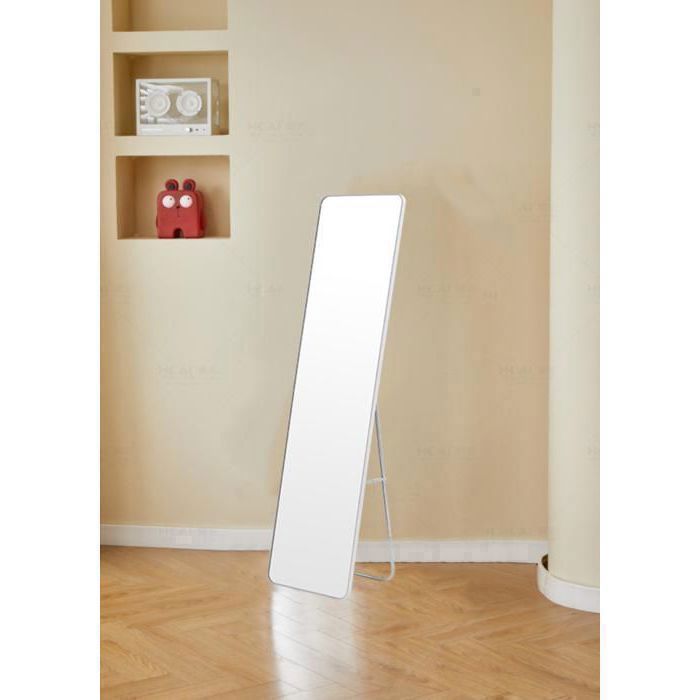 Miroir - Blanc - 146,5x36,5 cm - Rectangulaire - Verre - Style Scandinave Moderne