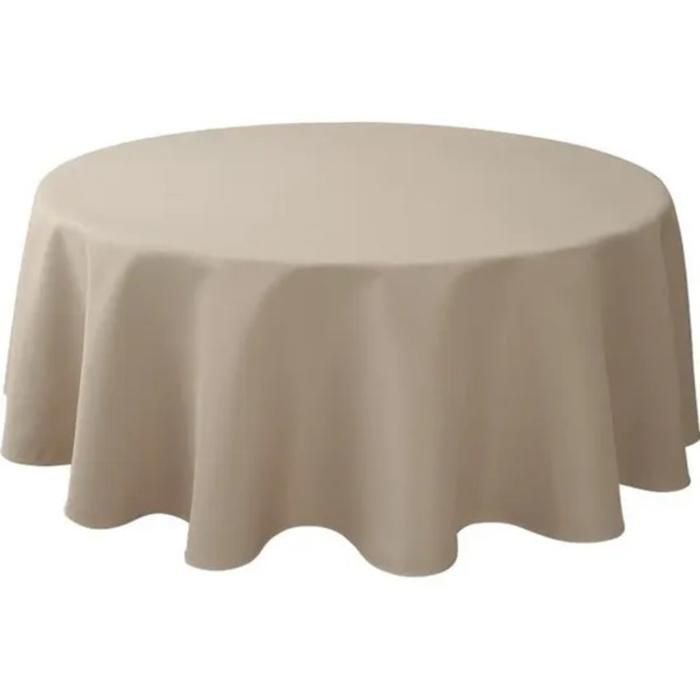 Nappe ronde - GENERIC - 180 cm - Beige - Satinée - Lavable