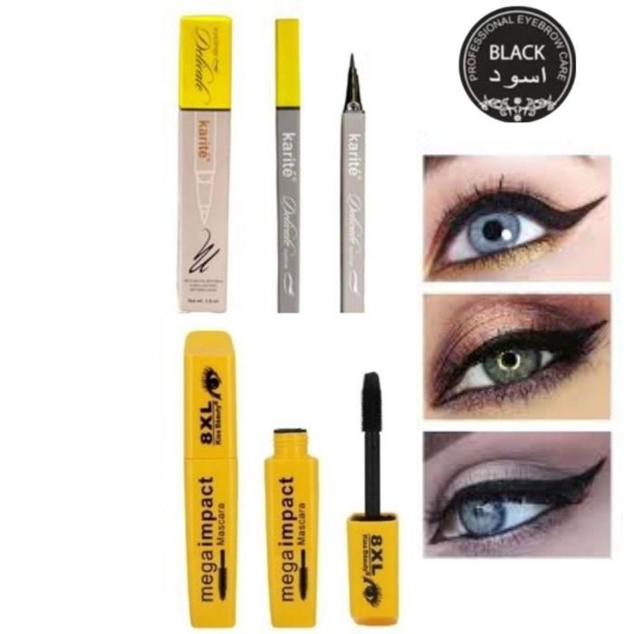 Duo Mascara et Eyeliner - Noir - Waterproof - Vegan - Application précise