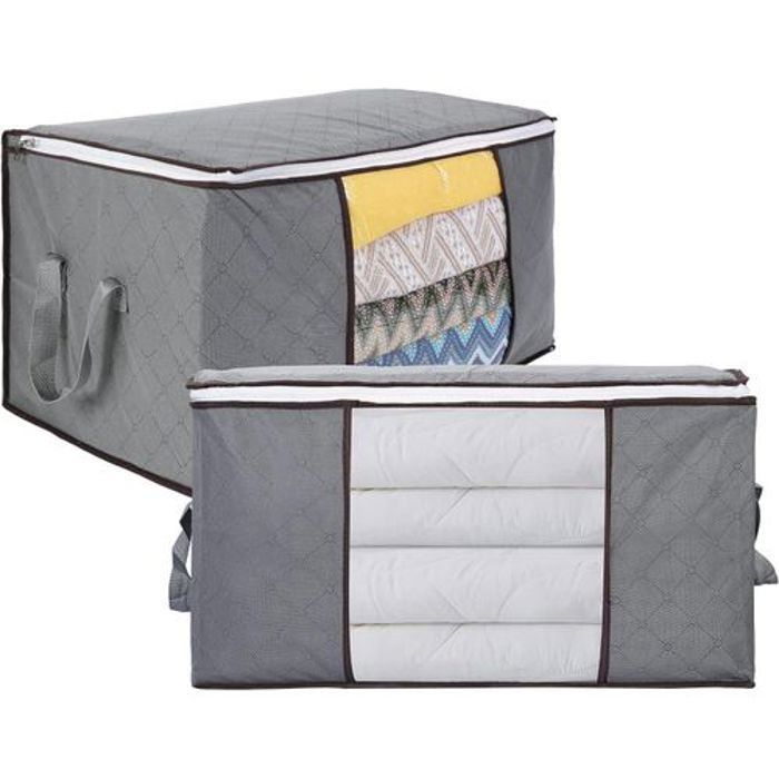 Sac de Rangement - Non spécifié - 2 PCS - Tissu non tissé - Gris - Grande capacité