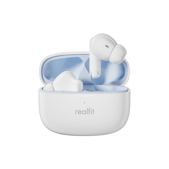 Écouteurs Sans Fil - REALFIT - F3 - ANC - 5h Autonomie - Charge Rapide 1,5h - Blanc