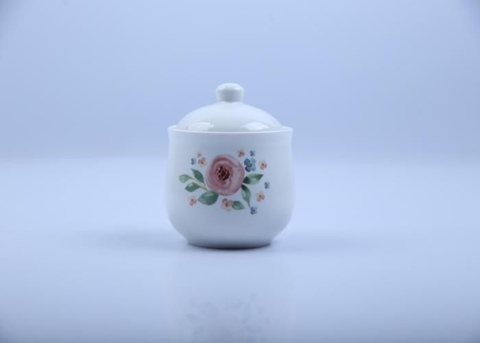Pot à Sucre en Porcelaine avec Décor 9*H8cm
